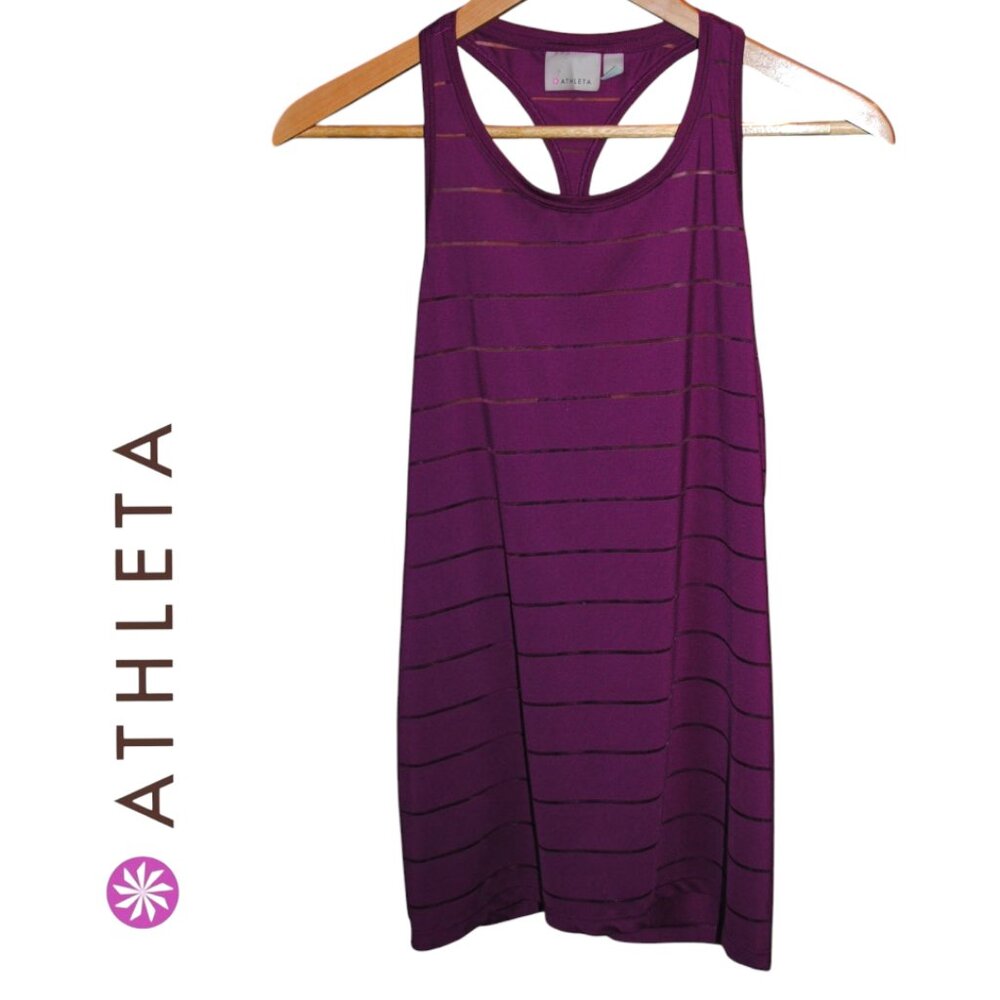 Athleta M Tank Work Out Run Burgundy